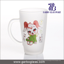 Decalque de vidro fosco caneca / copo, caneca de vidro impresso / copo, impressão caneca de vidro (GB094212-DR-109)